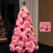 Charming Plush Christmas Tree with LED Lights, Bulk Wholesale, Artificial Holiday Decor