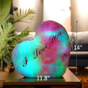 2 Pcs Preserved Rose Keychain with Heart Plush and LED Light Valentine's Day Gift