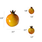 3 Pcs Artificial Pomegranate Fruit Lifelike Decorative Faux Silk