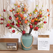 25.5 Inch Artificial Pomegranate Stems Spray 6 Pcs Autumn Decoration Faux Fruit