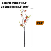 25.5 Inch Artificial Pomegranate Stems Spray 6 Pcs Autumn Decoration Faux Fruit