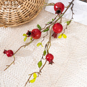 25.5 Inch Artificial Pomegranate Stems Spray 6 Pcs Autumn Decoration Faux Fruit