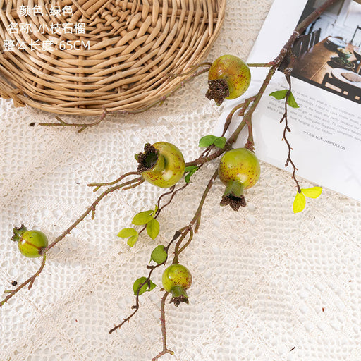 25.5 Inch Artificial Pomegranate Stems Spray 6 Pcs Autumn Decoration Faux Fruit
