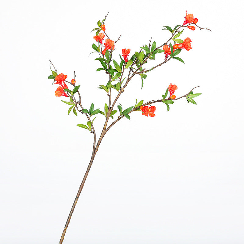 35 Inch Artificial Silk Pomegranate Flower Branches Spray – Bulk Quantity