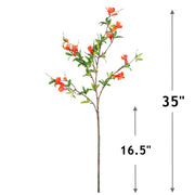 35 Inch Artificial Silk Pomegranate Flower Branches Spray – Bulk Quantity