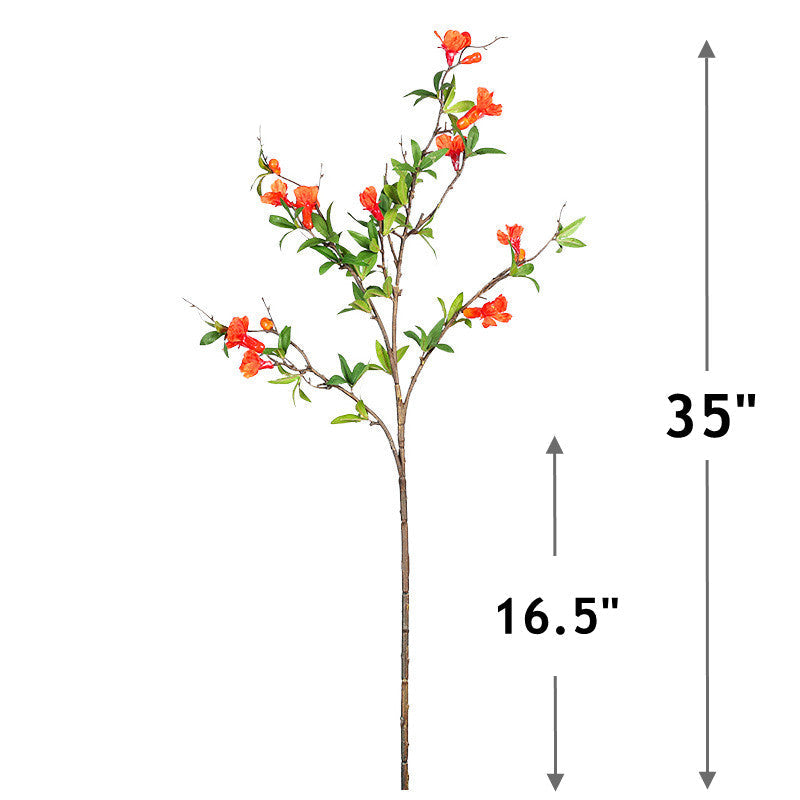 35 Inch Artificial Silk Pomegranate Flower Branches Spray – Bulk Quantity