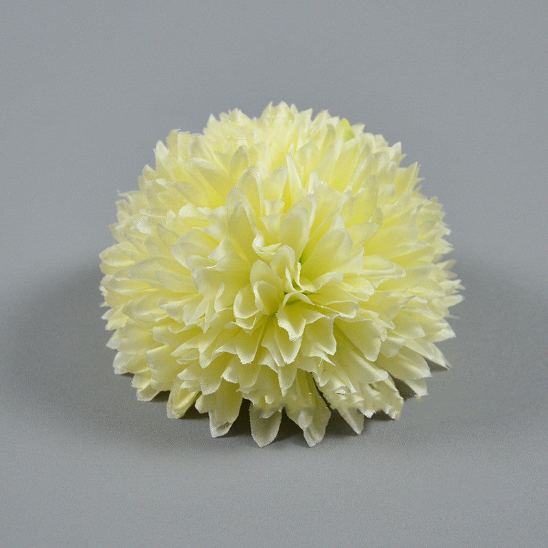 4 Inch Pompon Mum Artificial Flower Heads Bulk for Crafts - 10 Pcs