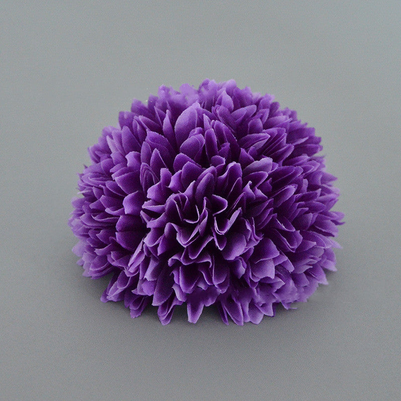 4 Inch Pompon Mum Artificial Flower Heads Bulk for Crafts - 10 Pcs