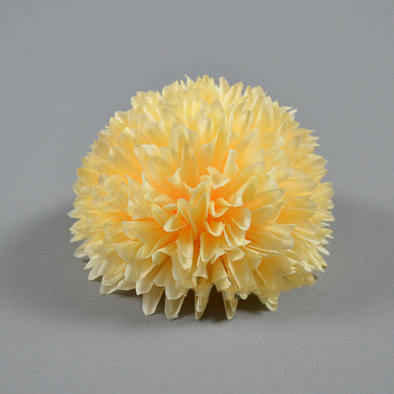 4 Inch Pompon Mum Artificial Flower Heads Bulk for Crafts - 10 Pcs