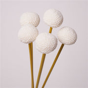 Real Touch Pom Pom Mum Flowers Bouquet, 5 Stems, Artificial Silk Blooms