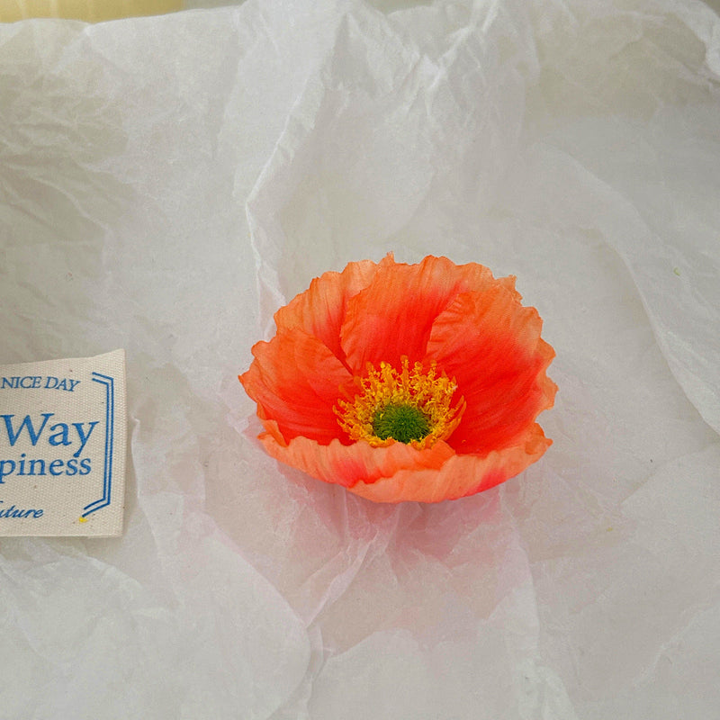 10 Pcs Silk Poppy Flower Heads for Crafts Bulk Artificial Flower Supplies