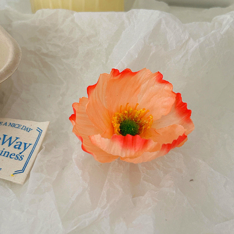 10 Pcs Silk Poppy Flower Heads for Crafts Bulk Artificial Flower Supplies