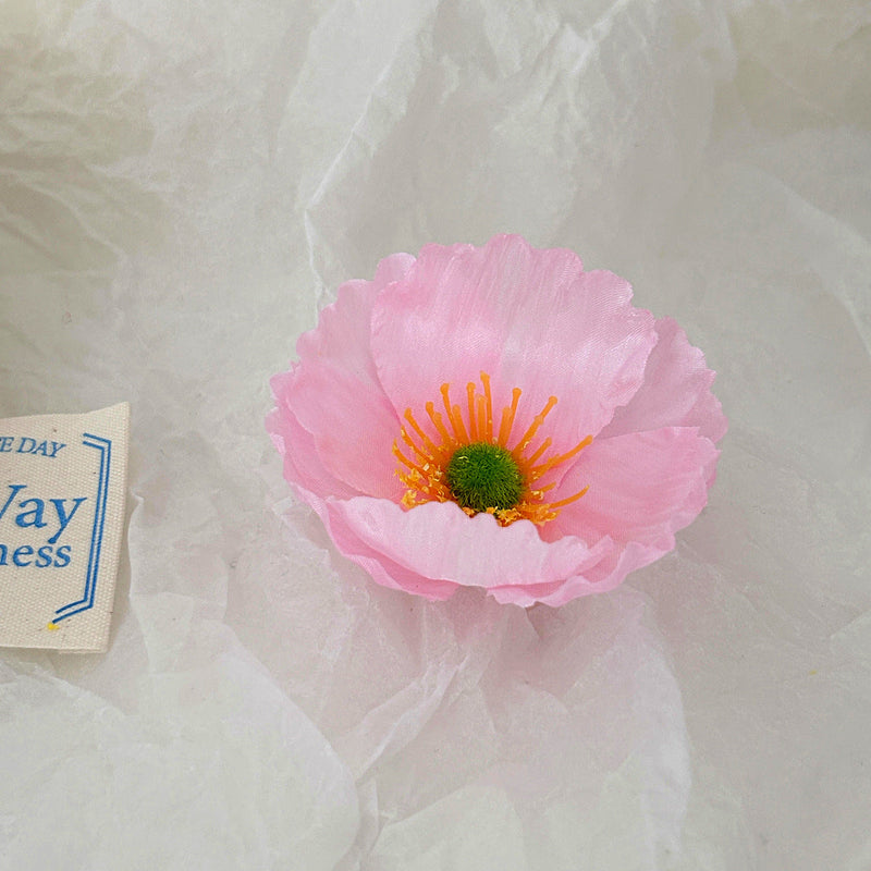 10 Pcs Silk Poppy Flower Heads for Crafts Bulk Artificial Flower Supplies