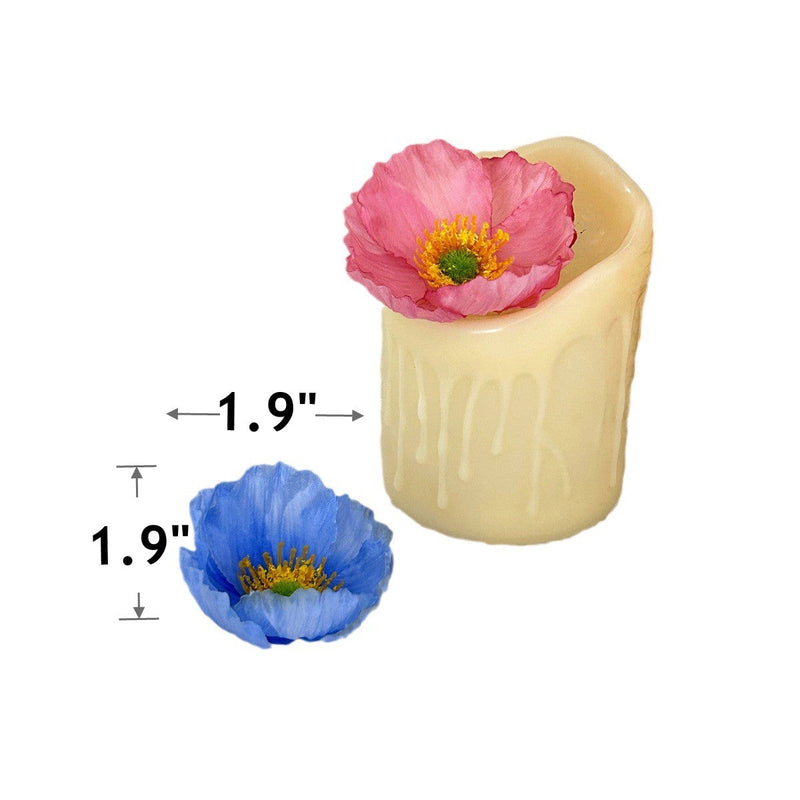 10 Pcs Silk Poppy Flower Heads for Crafts Bulk Artificial Flower Supplies