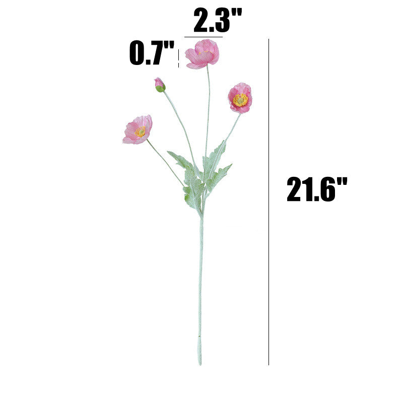 21.6 Inch Artificial Poppy Spray Stems 2025 Upgrade Bulk Floral Arrangement Stems