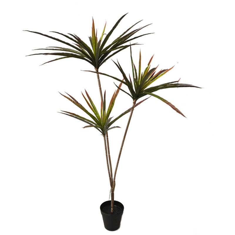 Artificial Dracaena Plant Tree - Bulk Greenery Red Leaves, 10 Pcs, Artificial Silk Plants for Home Decor