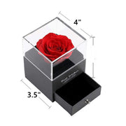 3 Pcs Preserved Rose Artificial Flowers with Jewelry Box and Card for Birthday Gifts