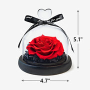 4 Pcs Preserved Artificial Roses with Jewelry Ring and Cards Valentine Gift Set
