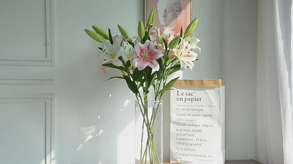 Premium 6 Pack Artificial Stargazer Lilies High Quality Faux Tiger Bouquets Hotel Home Party Flower Arrangements