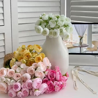 Bulk Ranunculus Bridal Bouquet Silk Flowers Bendable Stems Shatterproof for Boho Wedding Centerpieces DIY Anniversary Decor Wholesale