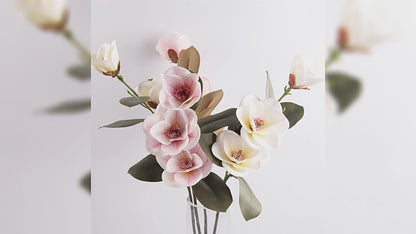 Bulk Magnolia Bridal Bouquet Artificial Flowers Long Stems Shatterproof for Wedding Centerpieces Rustic Vase Holiday Decor Wholesale