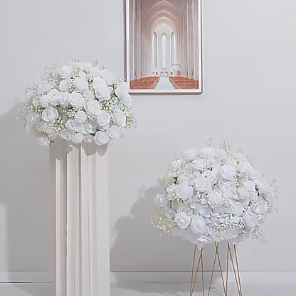 Premium 6-Pack Silk Rose Centerpieces - High-Quality Artificial Crimson Floral Arrangements for Wedding Party Table Decor