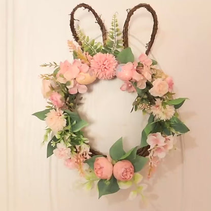 Bulk 2 Pcs Bunny Easter Wreath LED Grapevine Wreaths Reusable Family Photo Backdrops Indoor Outdoor Holiday Party Wholesale