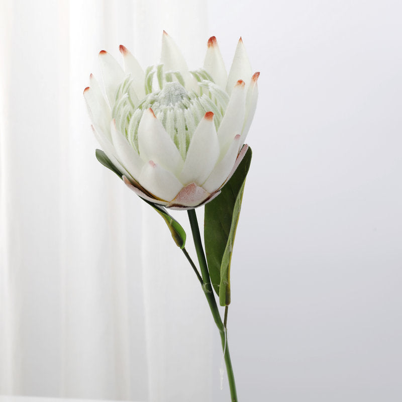 12 Inch Artificial Protea Stems, 12 Pcs Bulk, 15" Long Silk Flowers for 9" Vase Wedding Table Arrangements