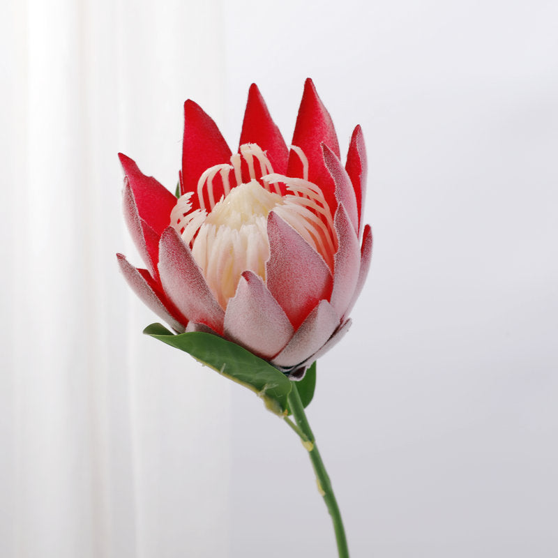 12 Inch Artificial Protea Stems, 12 Pcs Bulk, 15" Long Silk Flowers for 9" Vase Wedding Table Arrangements