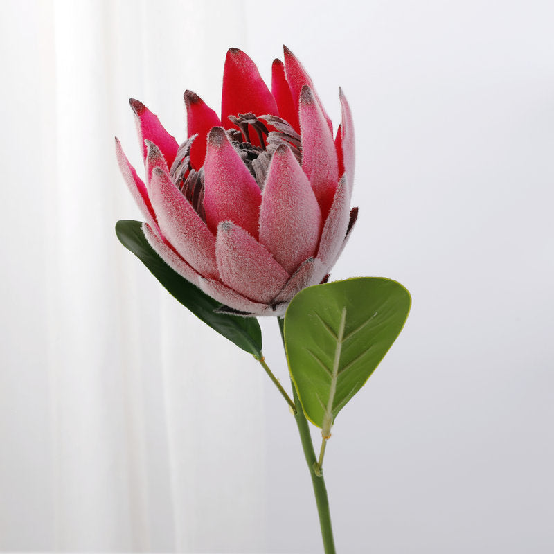 12 Inch Artificial Protea Stems, 12 Pcs Bulk, 15" Long Silk Flowers for 9" Vase Wedding Table Arrangements