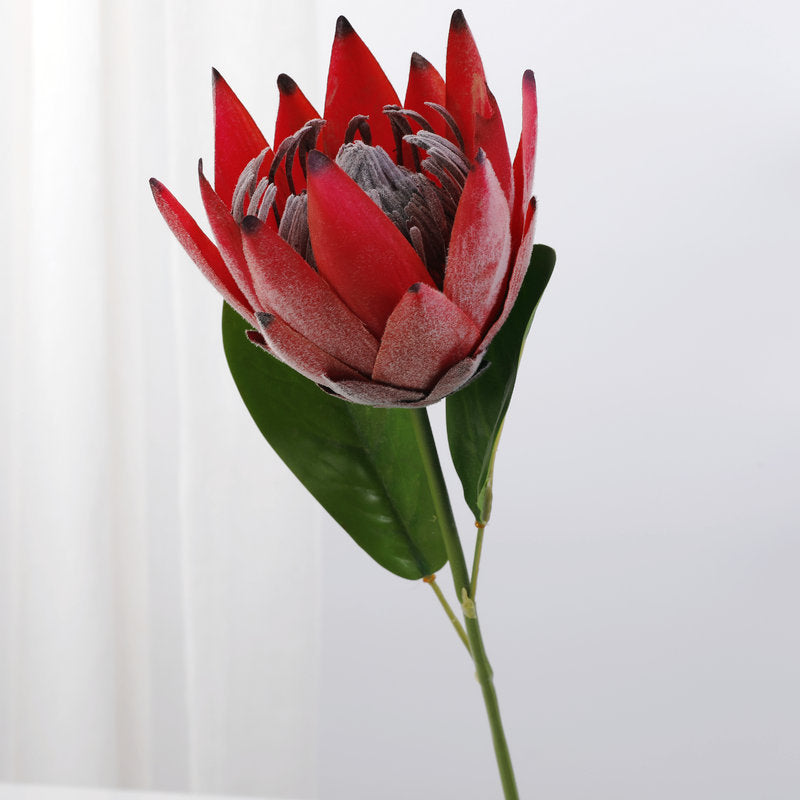 12 Inch Artificial Protea Stems, 12 Pcs Bulk, 15" Long Silk Flowers for 9" Vase Wedding Table Arrangements