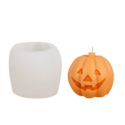 Halloween Pumpkin Candle Mold - Silicone Candle Making Mould for DIY Halloween Decorations, Flexible & Reusable, Easy to Demold