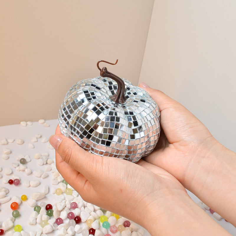 5 Pcs Pumpkin Disco Bell Ornaments Artificial Fall Decorations