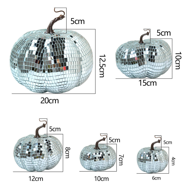 5 Pcs Pumpkin Disco Bell Ornaments Artificial Fall Decorations