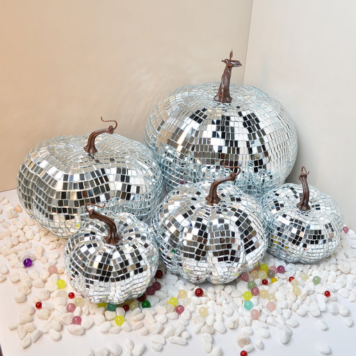 5 Pcs Pumpkin Disco Bell Ornaments Artificial Fall Decorations