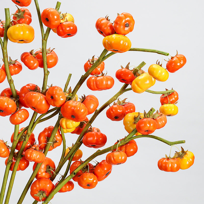 5 Pcs 25.5 Inch Artificial Pumpkin Stems Branches Autumn Decoration