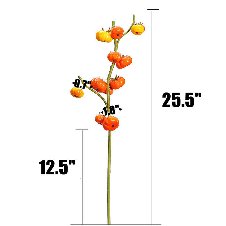 5 Pcs 25.5 Inch Artificial Pumpkin Stems Branches Autumn Decoration