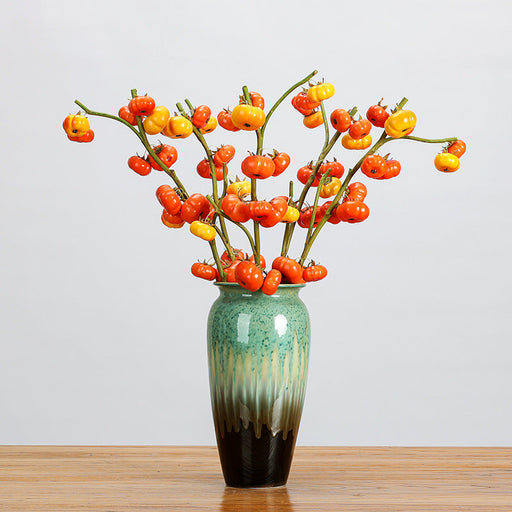5 Pcs 25.5 Inch Artificial Pumpkin Stems Branches Autumn Decoration