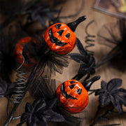 5 Pcs 18 Inch Artificial Pumpkin Stems Branches Spray Halloween Decoration