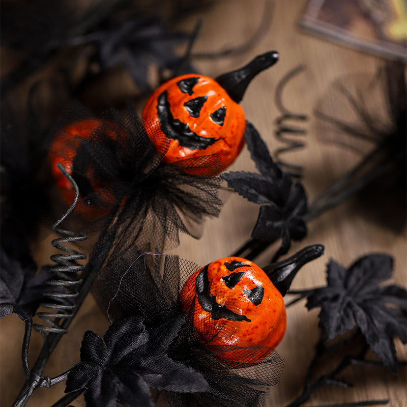 5 Pcs 18 Inch Artificial Pumpkin Stems Branches Spray Halloween Decoration