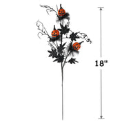 5 Pcs 18 Inch Artificial Pumpkin Stems Branches Spray Halloween Decoration