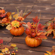 3 Pcs Artificial Pumpkin Table Centerpiece Set for Fall Harvest Halloween Thanksgiving Decor