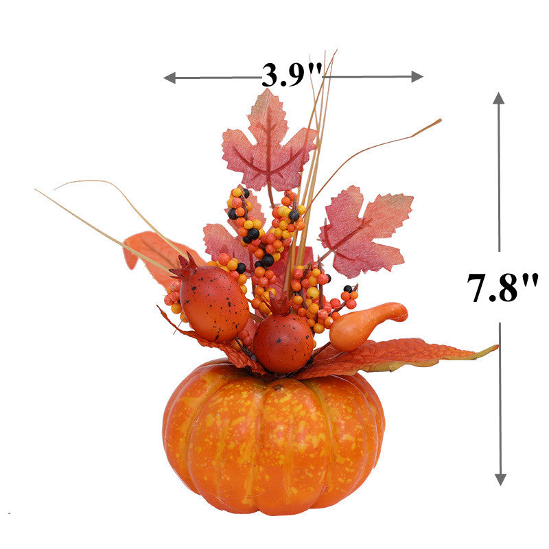 3 Pcs Artificial Pumpkin Table Centerpiece Set for Fall Harvest Halloween Thanksgiving Decor