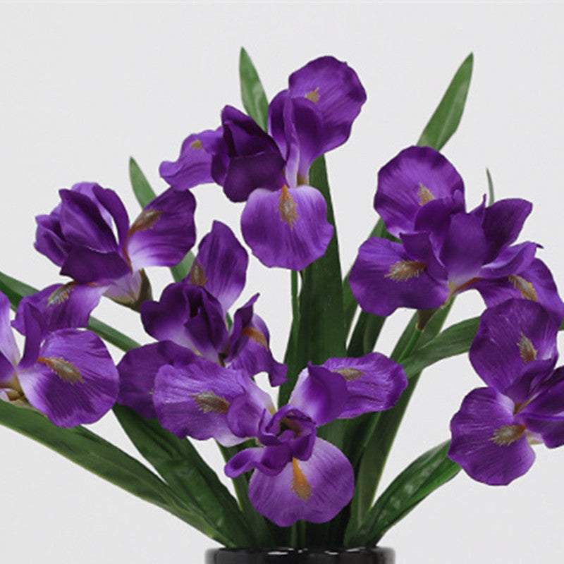 19.6 Inch Artificial Silk Iris Flower Bush Stems, 6 Pcs, Bulk Wedding and Home Decor Floral Arrangements
