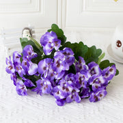 2 Pcs Artificial Pansy Bush Flowers UV Resistant for Outdoors, Bulk Wholesale