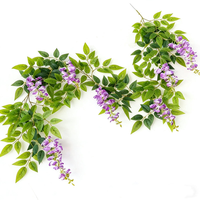 2026 UV Resistant Artificial Wisteria Stems & Hanging Vines, Bulk Wedding Patio Garden Decor