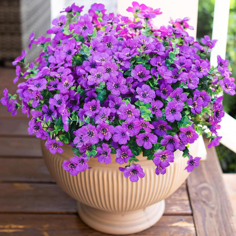 20 Bundles Artificial Flowers for Outdoor Home Decor, Spring Fall Seasonal, Silk Fake Plants