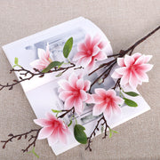 34 Inch Faux Magnolia Branch Spray – Artificial Magnolia Flower Stem, Bulk Spring Floral Arrangement