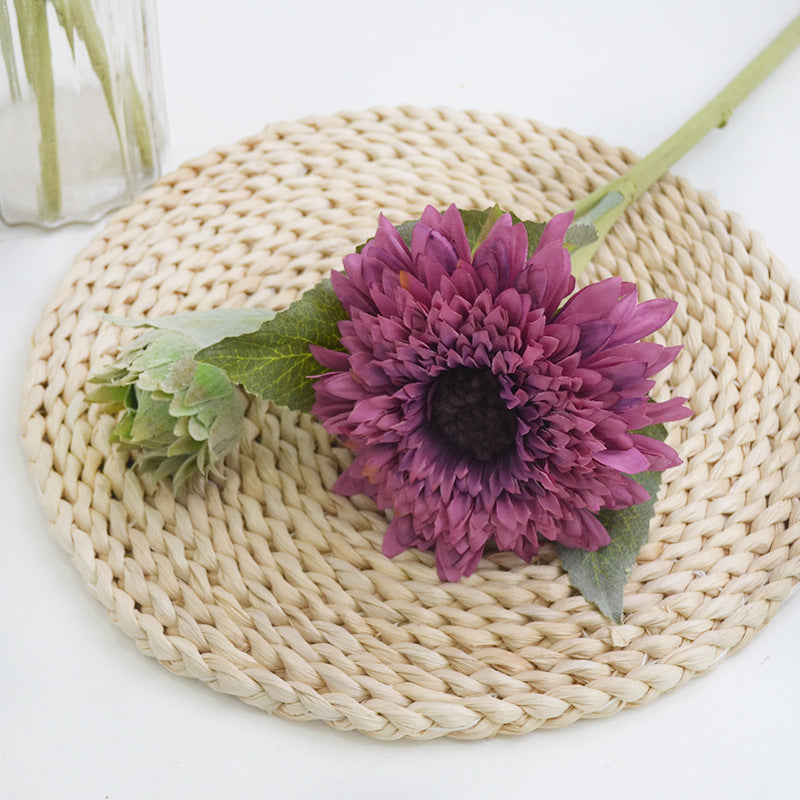 17 Inch Artificial Sunflower Stems 10 Pcs Bulk Fall Decoration Helianthus Annuus Teddy Bear