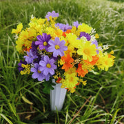 Artificial Cemetery Flowers Bulk in Vase 12 Inch Silk Floral Arrangements for Graves Memorials